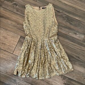 Gold Sequin A-Line Dress